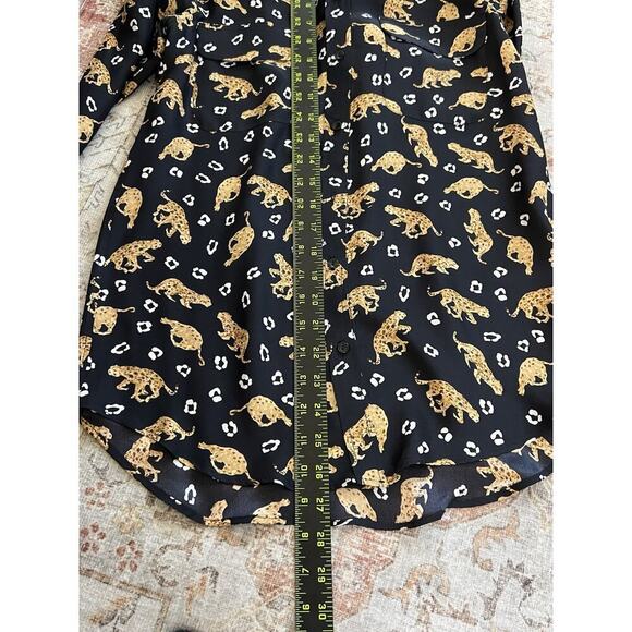 Anine Bing Silk Cheetah Print Long Sleeve Button Up Blouse Top Womens Size XS - Picture 8 of 8